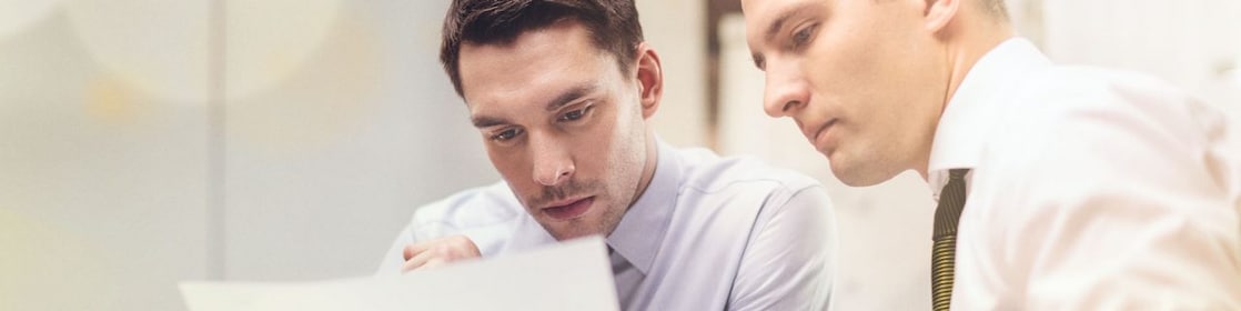 Businessman reviewing document