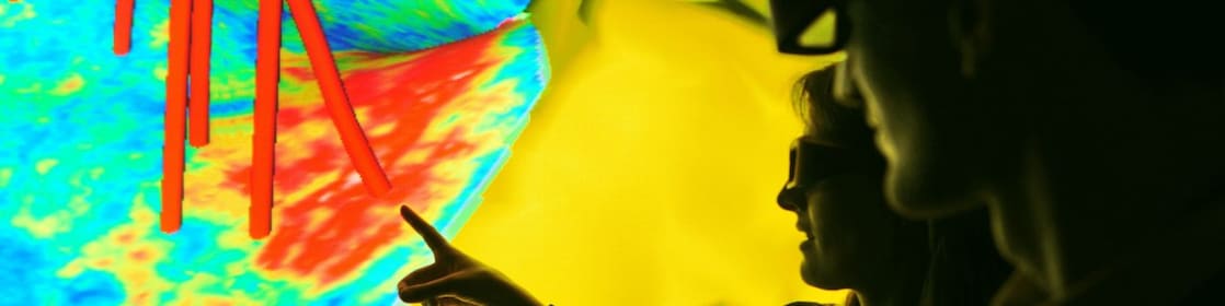 صورة زلزالية تظهر مسارات الآبار وتبين كيفية دمج مصادر مختلفة من البيانات الموجودة تحت سطح الأرض