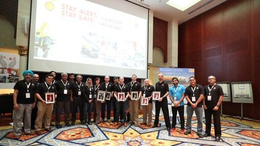 The leadership team for strategy on road safety for Shell in the Amman meeting,Leadership Team: Bank Anthony Okoroafor (PETAN Chairman); Bayo Ojulari (MD SNEPCo); Ademola Adeyemi-Bero (MD First Exploration & Petroleum) and Segun Owolabi (BOM, Bonga Main & OML 135)
