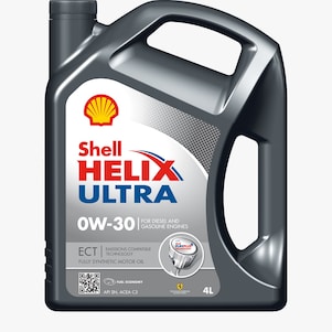 صورة مقربة لعبوة زيت شل Helix Ultra ECT 0W-30