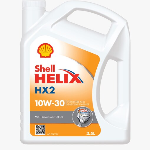 لقطة لعبوة زيت شل Helix HX2 10w-30