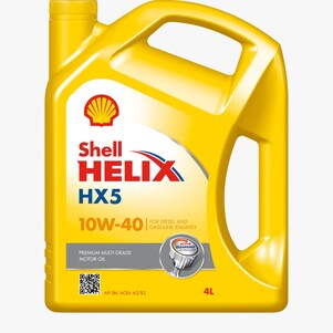 صورة مقربة لعبوة زيت شل Helix HX5 10W-40