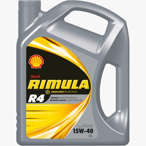 لقطة مقربة لعبوة زيت Rimula R4