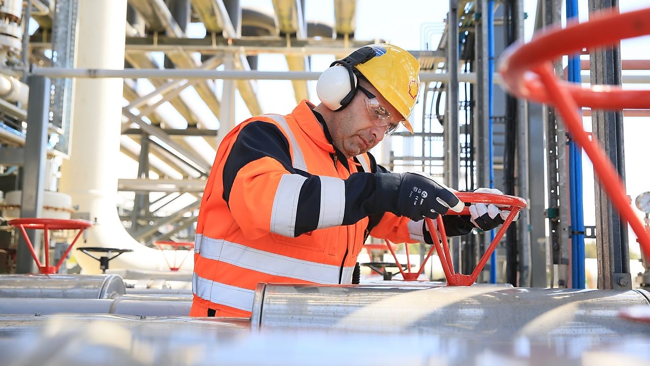 Engineer working on gas pipline