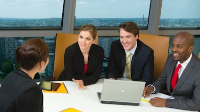 Employees in a meeting