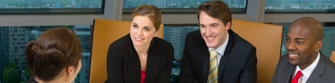 Employees in a meeting