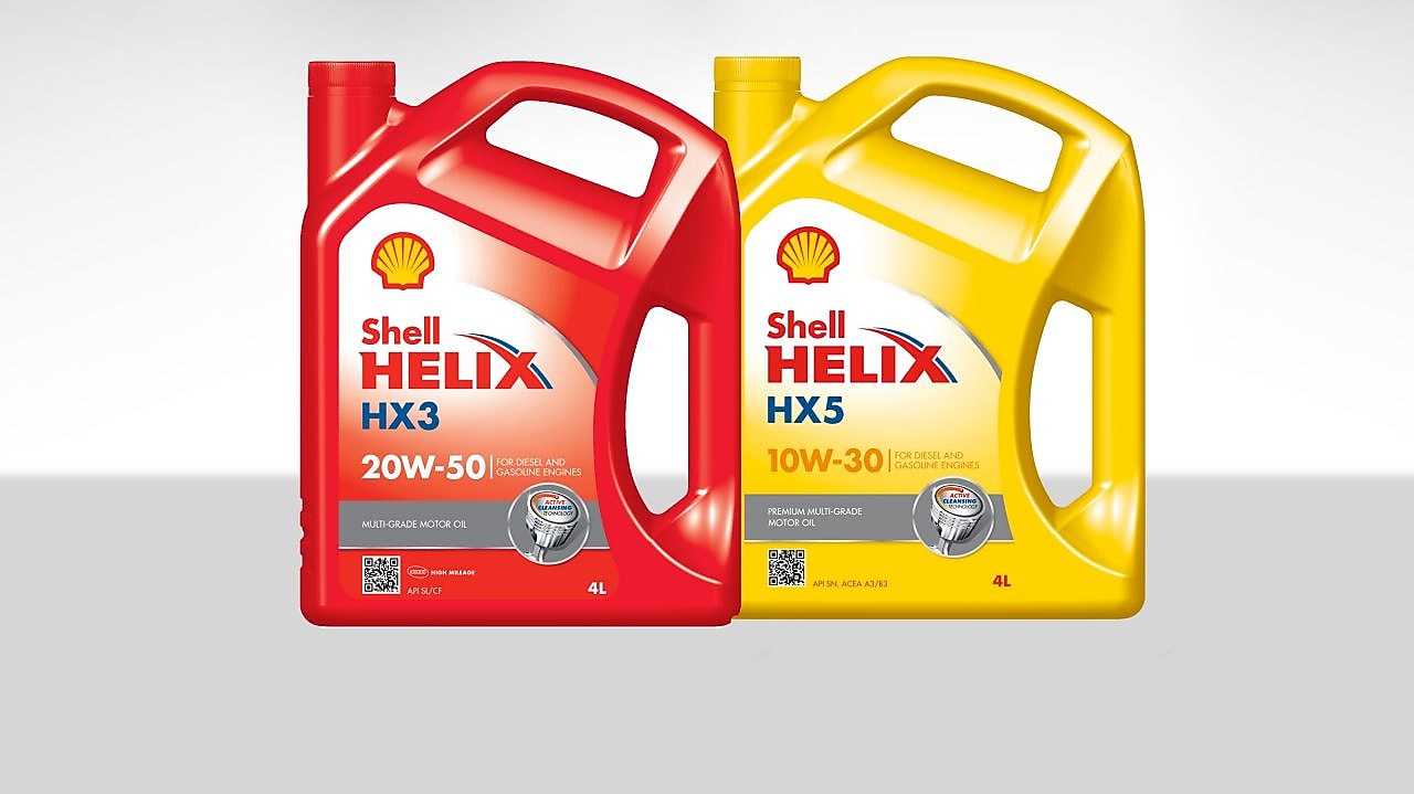 Two bottle of Shell Helix Mineral Motor Oils