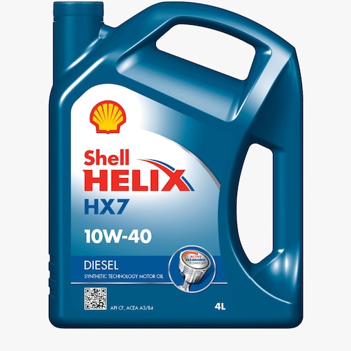 A bottle of Shell Helix HX7 Diesel 10W-30