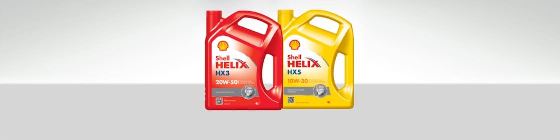 Two bottle of Shell Helix Mineral Motor Oils